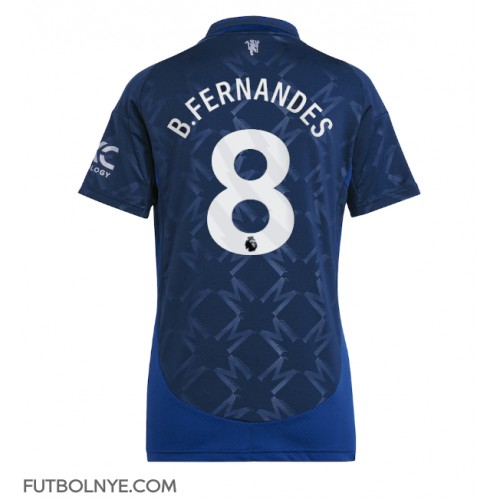Camiseta Manchester United Bruno Fernandes #8 Visitante Equipación para mujer 2024-25 manga corta